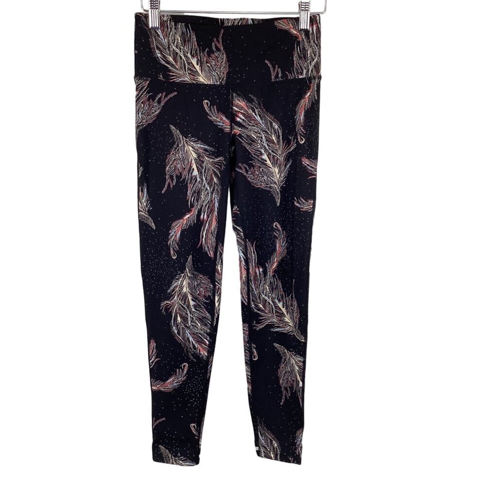 FP Movement High-Waisted Feather Print Leggings Size Xsmall Stretch‎ Full Length